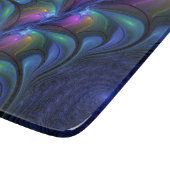 Kleurrijk Abstract blauw roze groen fractal Snijplank (Hoek)