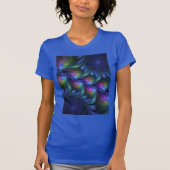Kleurrijk Abstract blauw roze groen fractal T-shirt (Voorkant)