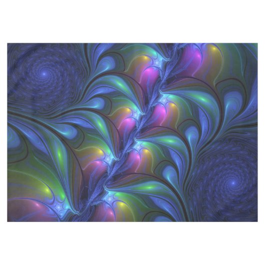 Kleurrijk Abstract blauw roze groen fractal Tafelkleed (Voorkant (Horizontaal))