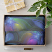 Kleurrijk Abstract blauw roze groen fractal Tissuepapier (Geschenk)