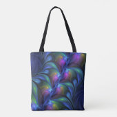 Kleurrijk Abstract blauw roze groen fractal Tote Bag (Achterkant)