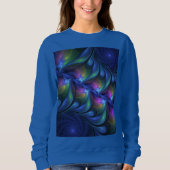 Kleurrijk Abstract blauw roze groen fractal Trui (Voorkant)