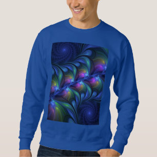 Kleurrijk Abstract blauw roze groen fractal Trui