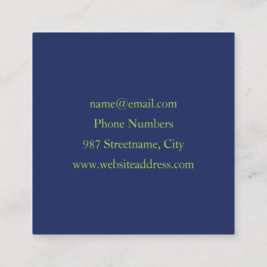 Kleurrijk Abstract blauw roze groen fractal Vierkante Visitekaartje (Achterkant)