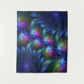 Kleurrijk Abstract blauw roze groen fractal Wandkleed (Voorkant)