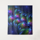 Kleurrijk Abstract blauw roze groen fractal Wandkleed (Voorkant)