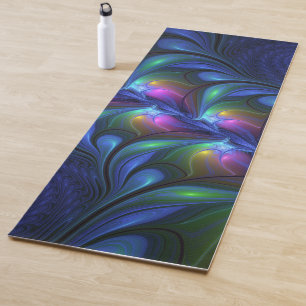 Kleurrijk Abstract blauw roze groen fractal Yogamat
