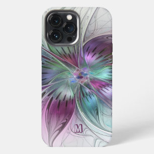 Kleurrijk Abstract Bloem Bloemig Fractal Monogram iPhone 13 Pro Max Hoesje