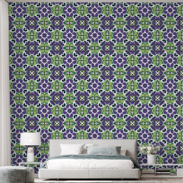 Kleurrijk Abstract Bloemendesign Behang (Slaapkamer)