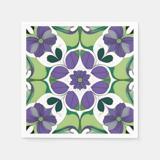 Kleurrijk Abstract Bloemendesign Servet (Voorkant)