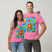 Kleurrijk abstract bloemenpatroon t-shirt (Unisex)