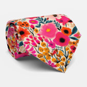 Kleurrijk Abstract Bloemig Lente Patroon Stropdas (Opgerold)