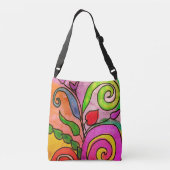 Kleurrijk Abstract bloemig Tas (Achterkant)
