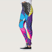 Kleurrijk Abstract Bloemmotief Leggings (Links)