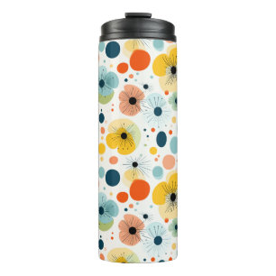 Kleurrijk Abstract Bloemmotief Thermische Tumbler Thermosbeker