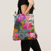 Kleurrijk Abstract Bloemmotief Tote Bag (Dichtbij)