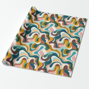 Kleurrijk abstract boho swirly vormpatroon cadeaupapier