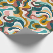 Kleurrijk abstract boho swirly vormpatroon cadeaupapier (Hoek)