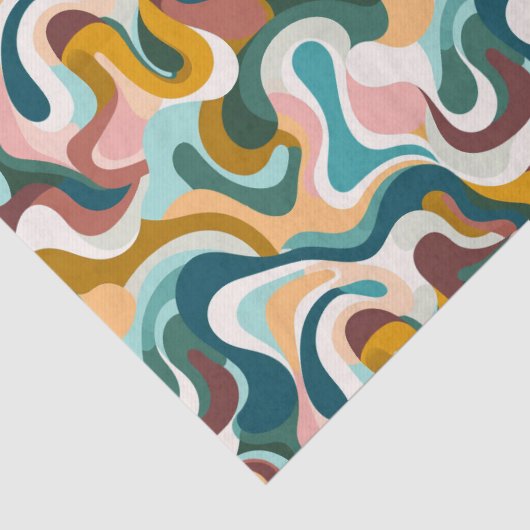 Kleurrijk abstract boho swirly vormpatroon tissuepapier (Detail)