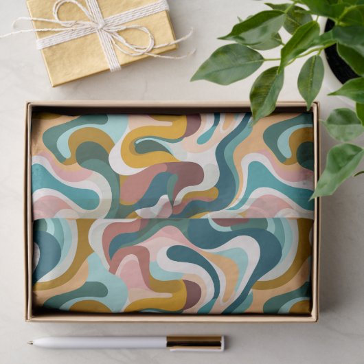Kleurrijk abstract boho swirly vormpatroon tissuepapier (Geschenk)