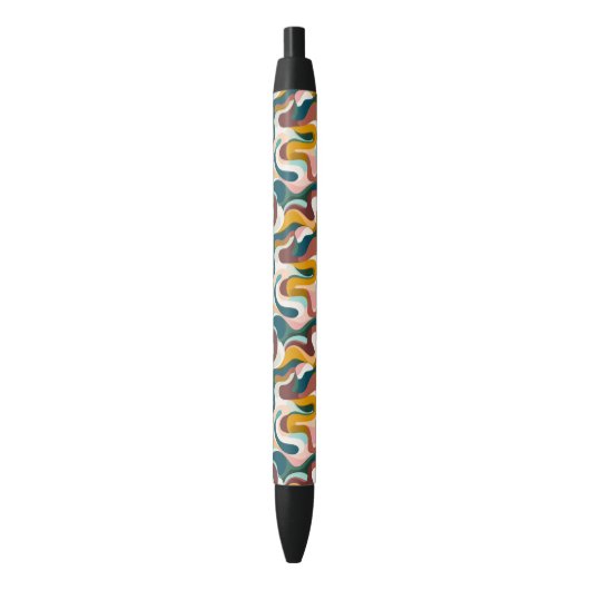 Kleurrijk abstract boho swirly vormpatroon zwarte inkt pen (Voorkant Verticaal)