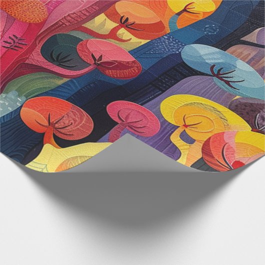 Kleurrijk Abstract boswikkelpapier Cadeaupapier (Hoek)