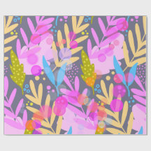 Kleurrijk Abstract Botanisch Patroon Inpakpapier