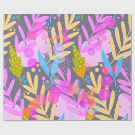 Kleurrijk Abstract Botanisch Patroon Inpakpapier