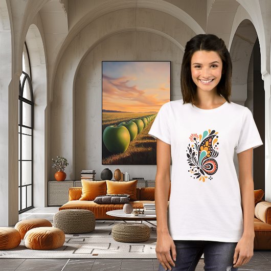 Kleurrijk Abstract Butterfly Art Design T-shirt