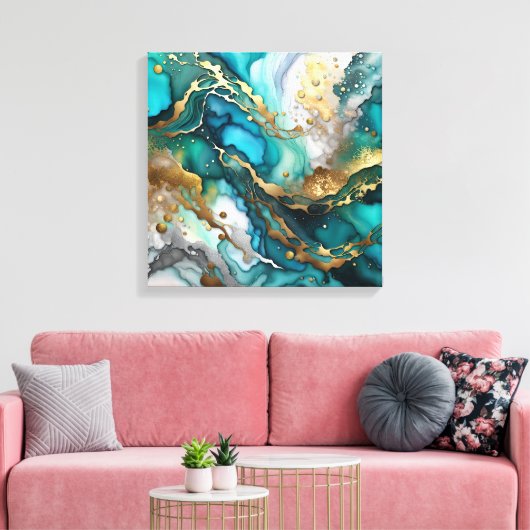 Kleurrijk Abstract Canvas Afdruk (Insitu (Woonkamer))