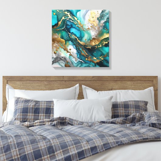 Kleurrijk Abstract Canvas Afdruk (Insitu (Slaapkamer))