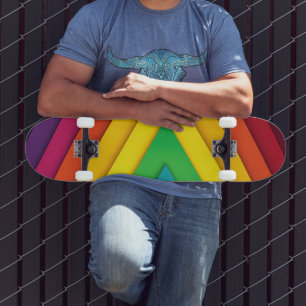 Kleurrijk Abstract Chevron Patroon Persoonlijk Skateboard