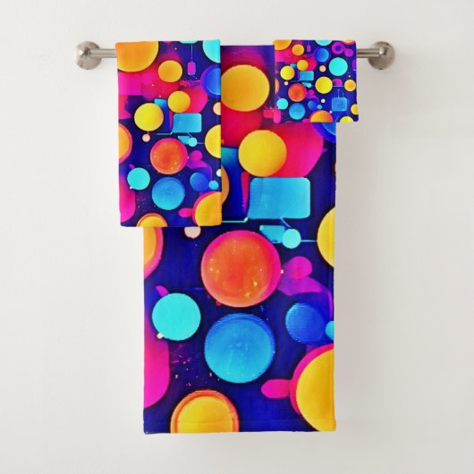 kleurrijk Abstract cirkelspectrum Bad Handdoek (Insitu)