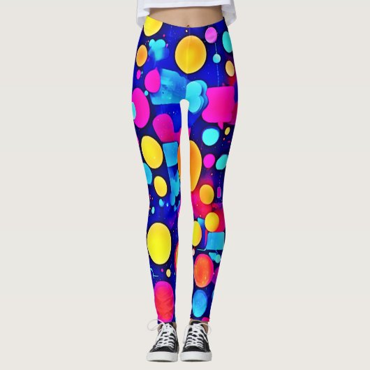 kleurrijk Abstract cirkelspectrum Leggings (Voorkant)