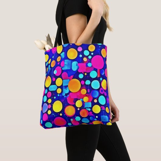 kleurrijk Abstract cirkelspectrum Tote Bag (Dichtbij)