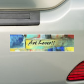 Kleurrijk Abstract Cityscape Origineel Kunstschild Bumpersticker (Op auto)