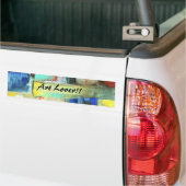 Kleurrijk Abstract Cityscape Origineel Kunstschild Bumpersticker (Op Truck)