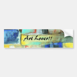 Kleurrijk Abstract Cityscape Origineel Kunstschild Bumpersticker