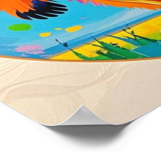 Kleurrijk abstract dier kunst ontwerp poster (Hoek)