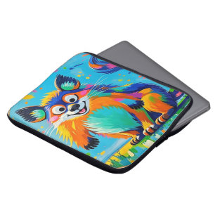 Kleurrijk abstract dierenartsontwerp laptop sleeve