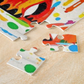 Kleurrijk abstract dierenartsontwerp legpuzzel (Zijkant)