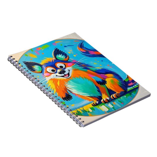 Kleurrijk abstract dierenartsontwerp notitieboek (Rechterzijde)