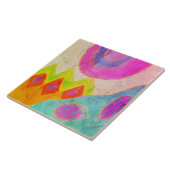 Kleurrijk Abstract digitaal schilderen Tegeltje (Zijkant)