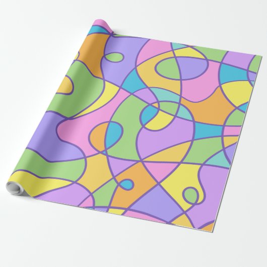 Kleurrijk Abstract dooddesign Cadeaupapier (Uitgerold)