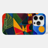 Kleurrijk abstract dorpslandschap Case-Mate iPhone case (Achterkant (horizontaal))