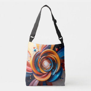 Kleurrijk Abstract Draaiend Ontwerp Crossbody Tas