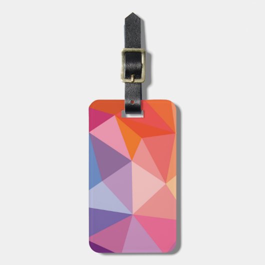 Kleurrijk Abstract driehoekspatroon Bagagelabel (Voorkant verticaal)