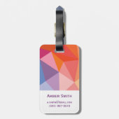 Kleurrijk Abstract driehoekspatroon Bagagelabel (Achterkant verticaal)
