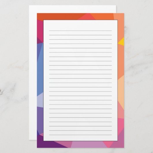 Kleurrijk Abstract driehoekspatroon Briefpapier (Voorkant / Achterkant)
