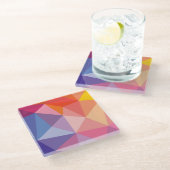Kleurrijk Abstract driehoekspatroon Glazen Onderzetter (Schuin)